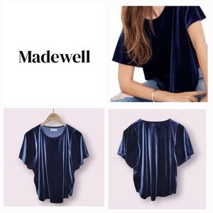 Madewell Navy Velvet Top